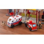 Statie de Pompieri - Deluxe Fire Rescue Station Kidkraft- Centru de joaca din lemn cu masinute de pompieri Statie de Pompieri - Deluxe Fire Rescue Station Kidkraft- Centru de joaca din lemn cu masinute de pompieri